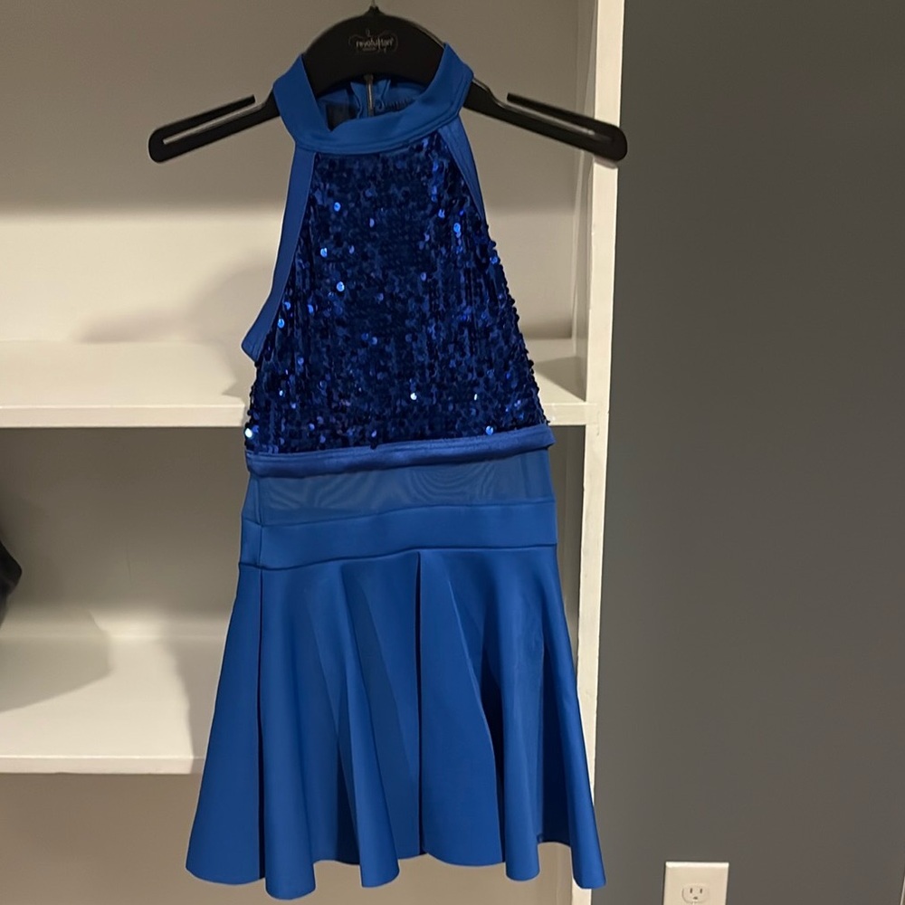 Blue Sequin Mesh Kids Ballet/ Musical Theater Costume